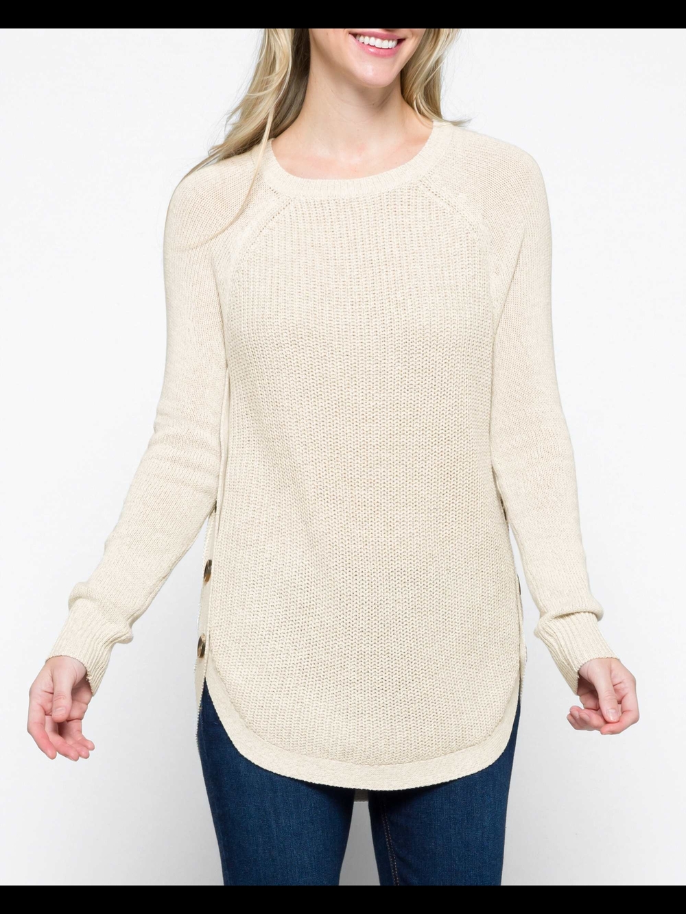 RD Style
Rowca Side Button Cotton Blend Sweater